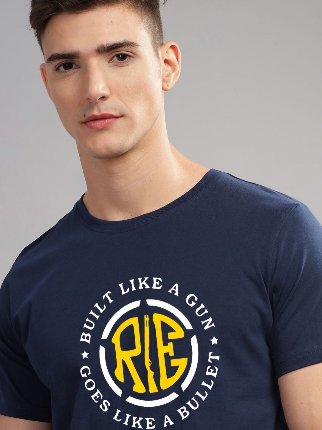 ADRO Men Typography Printed Applique T-shirt