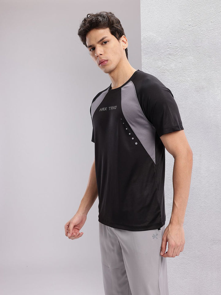 HRX by Hrithik Roshan Men Typography Printed Colourblocked Rapid-Dry Training T-shirt