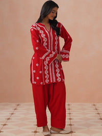 House of Chikankari Women Regular Chikankari Kurta with Trousers