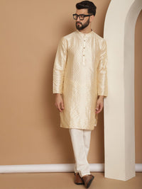 Kurta Kerja Benang Sulam Anouk Men Beige