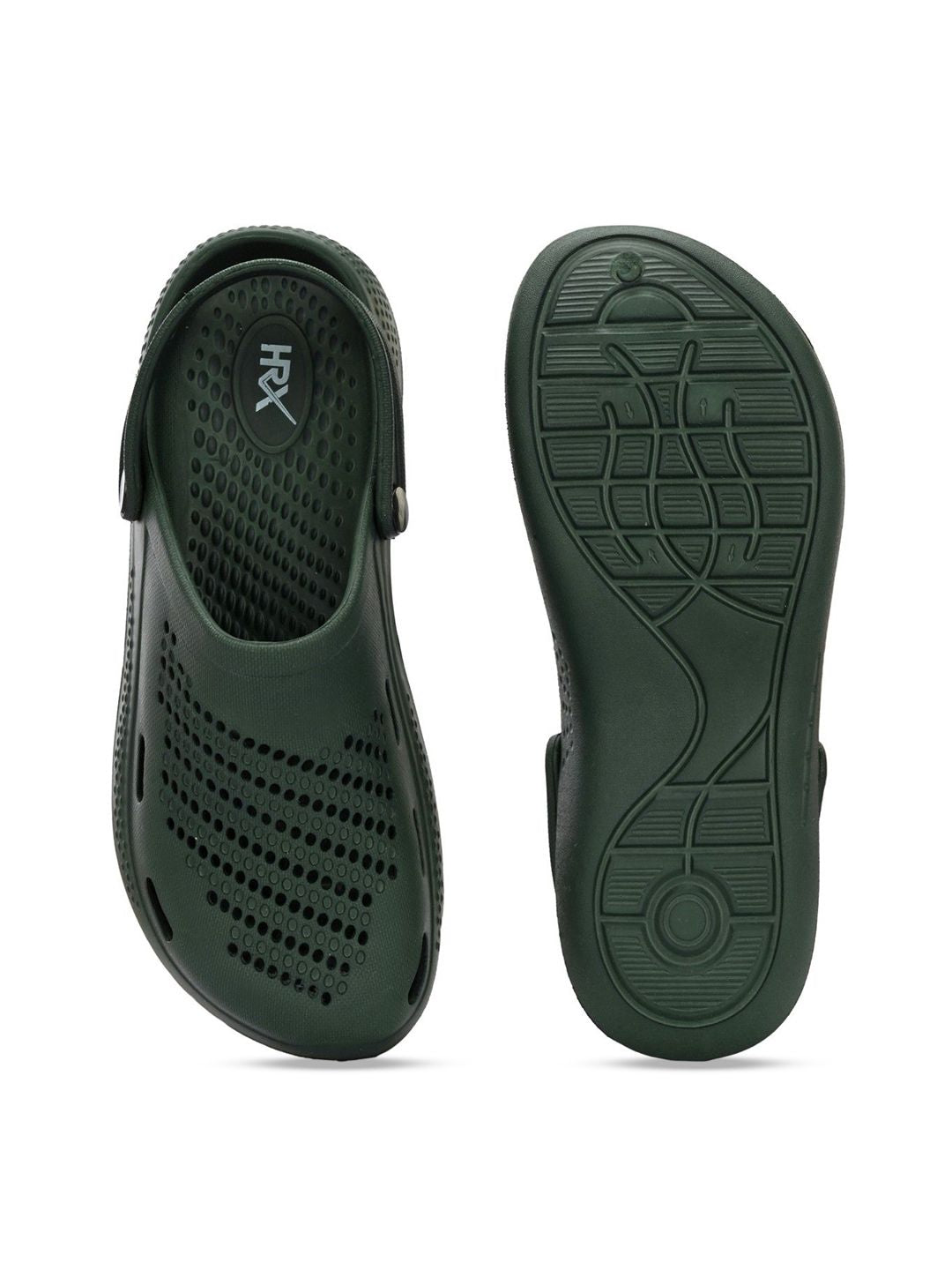 HRX by Hrithik Roshan Men Green Self Design Rubber Clogs