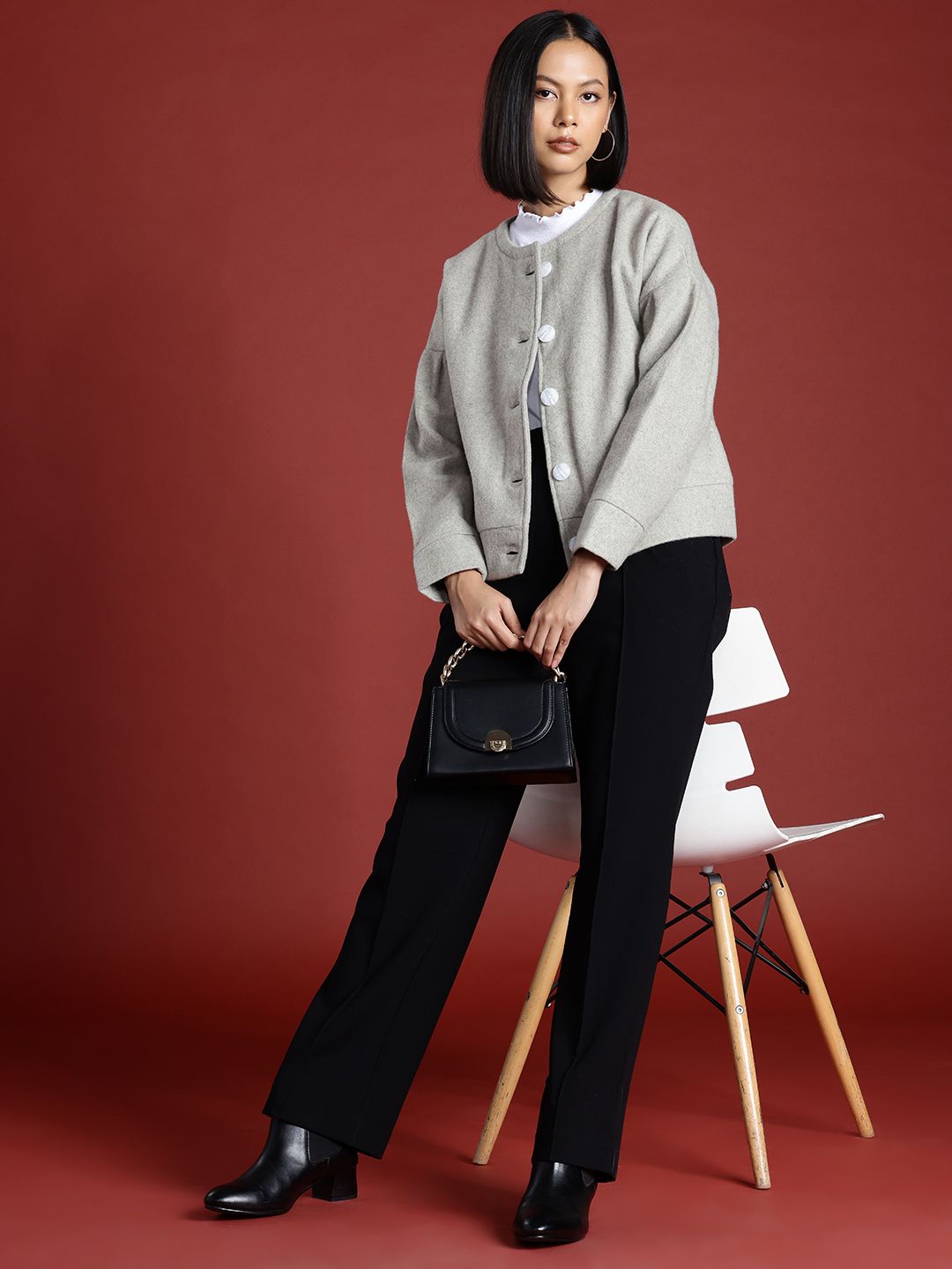 all about you Drop-Shoulder Sleeve Tailored Jacket