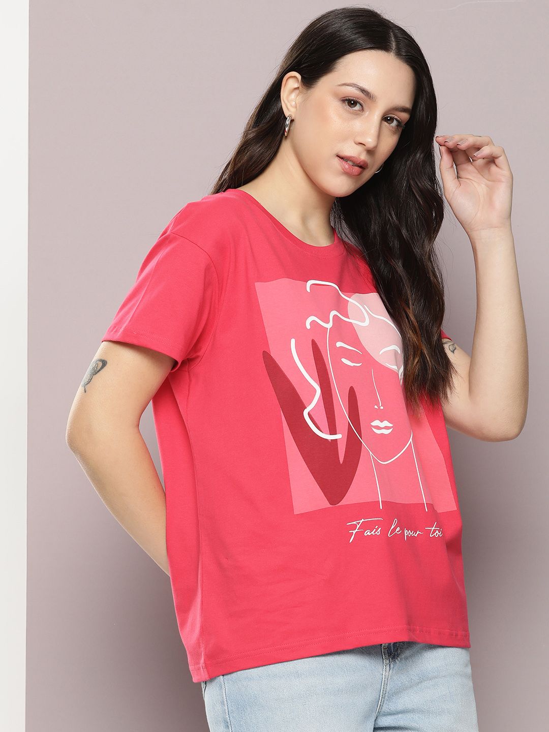 DILLINGER Women Graphic Printed Boxy T-shirt