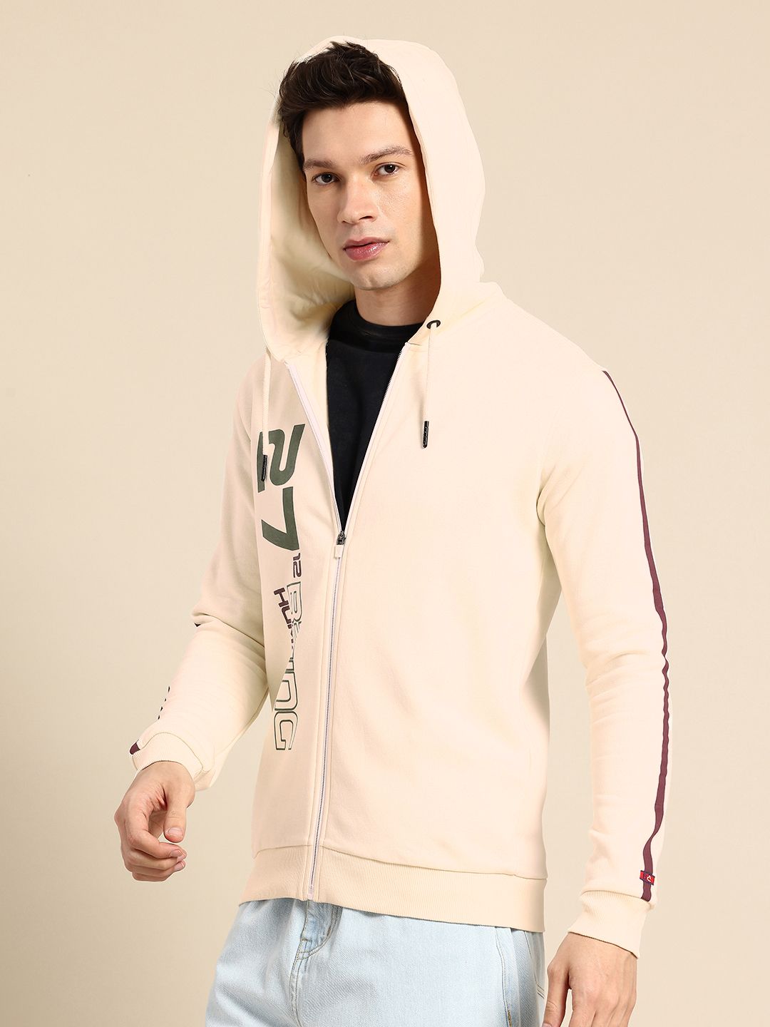 Being Human Brand Logo Printed Hooded Sweatshirt