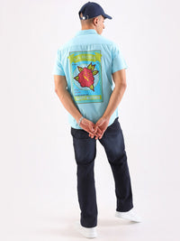 The Indian Garage Co Men Slim Fit Back Printed Casual Shirt