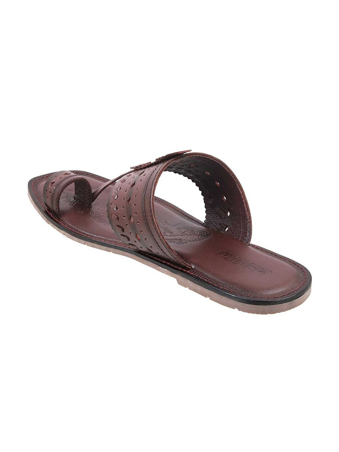 Metro Men Maroon Leather Comfort Sandals