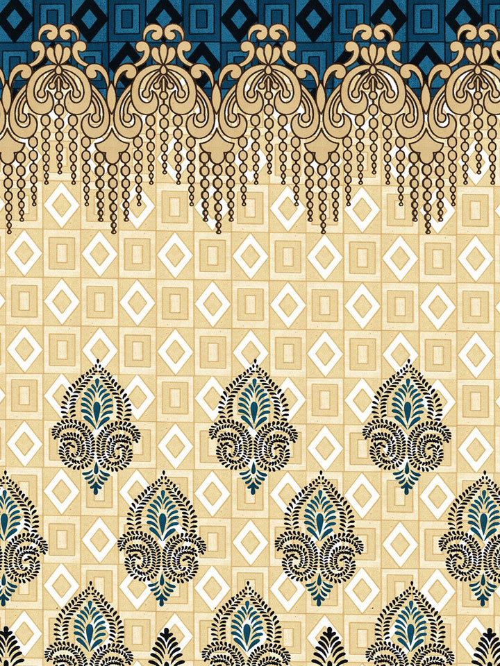 Story@home Blue & Beige 2 Pieces Ethnic Motifs Door Curtain