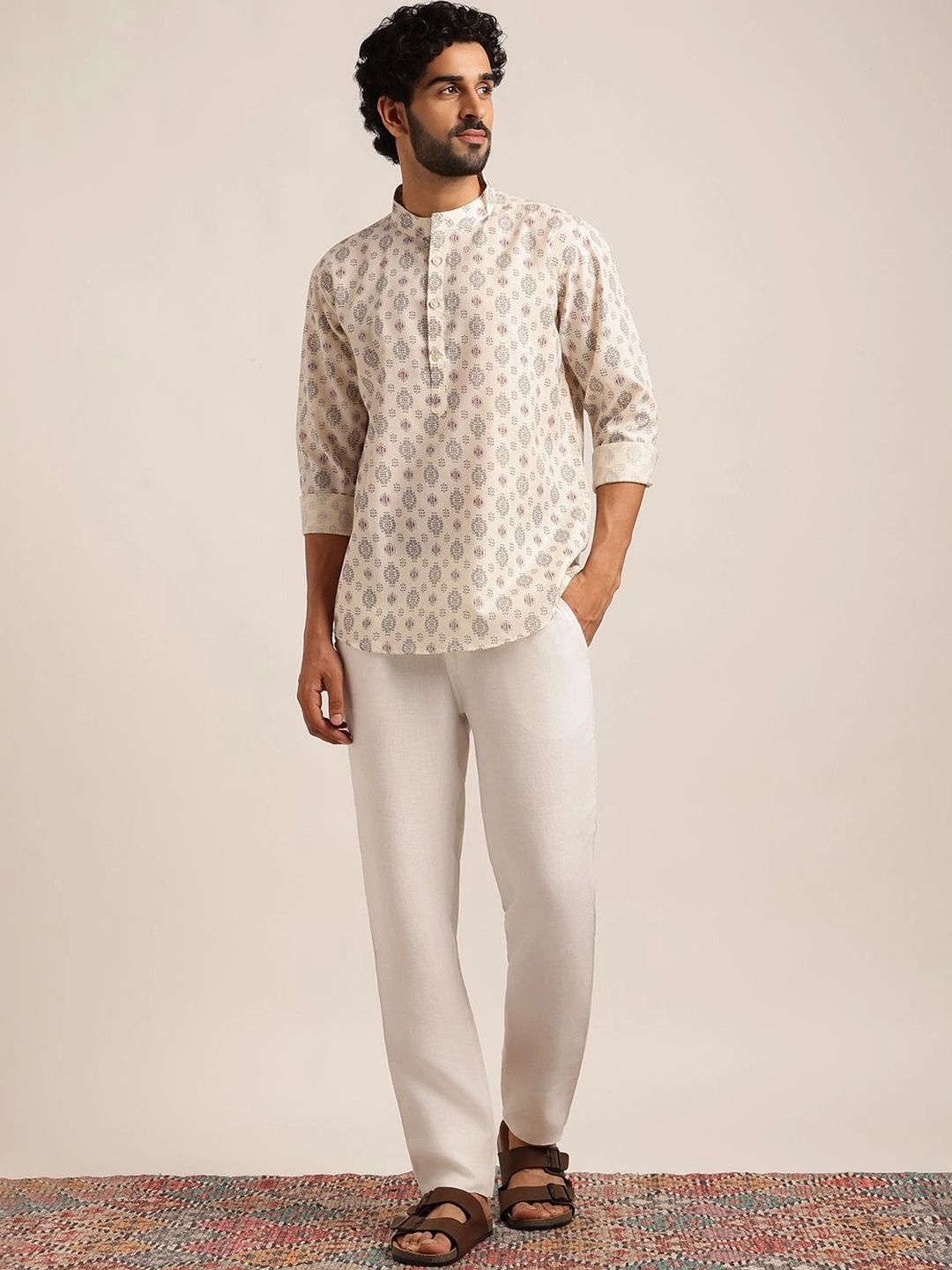 Anouk Lelaki Motif Etnik Bercetak Indie Prints Kurta