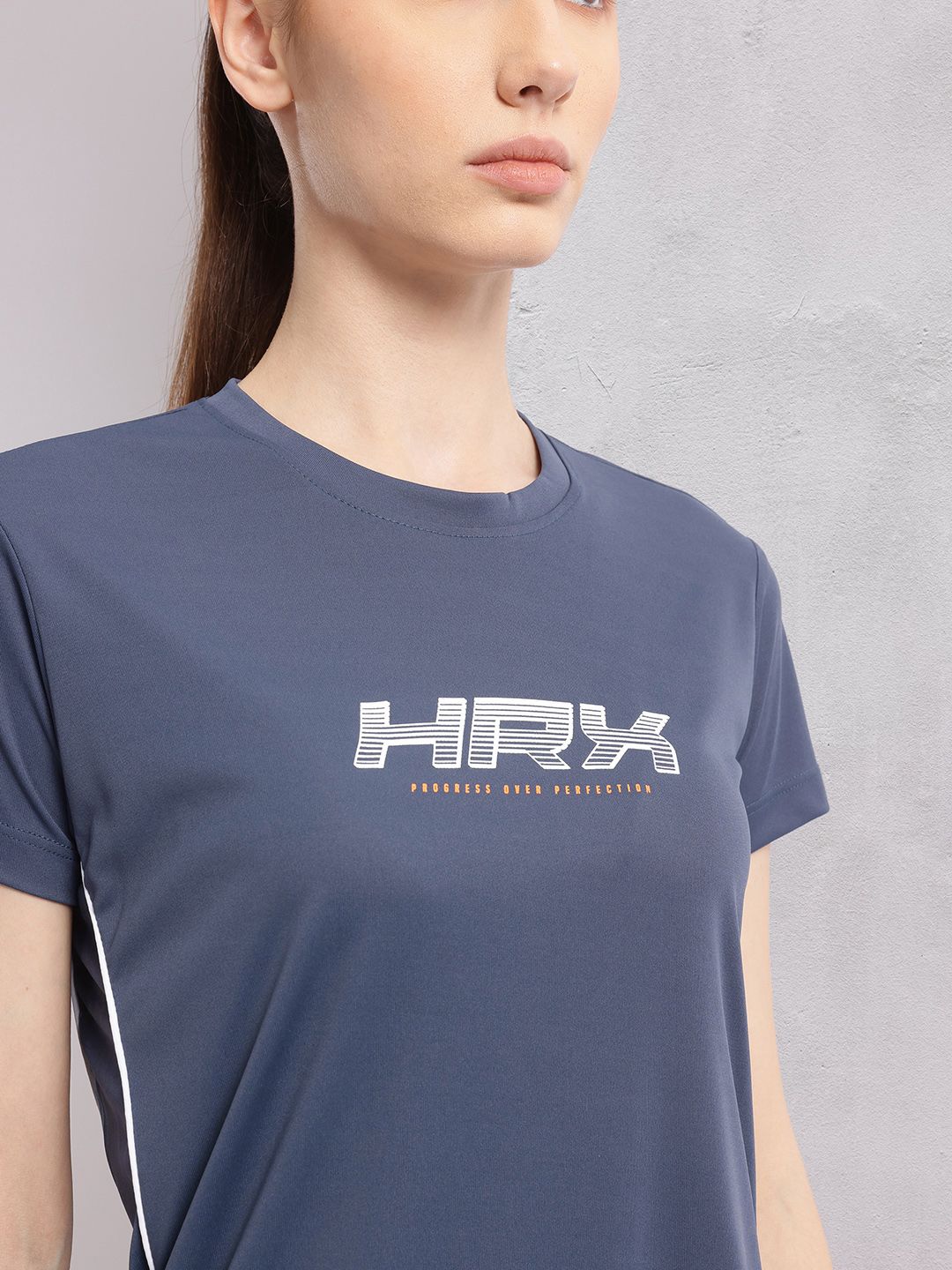 HRX by Hrithik Roshan Brand Logo Printed Rapid-Dry Training T-shirt