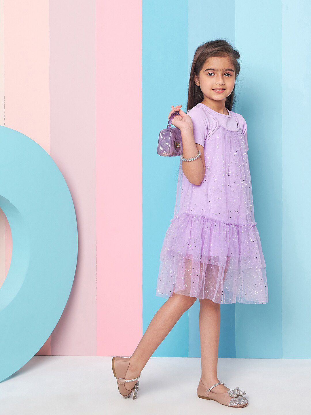 pspeaches Girls Woollen A-Line Dress