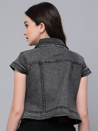 Style Quotient Women Cotton Crop Denim Shrug