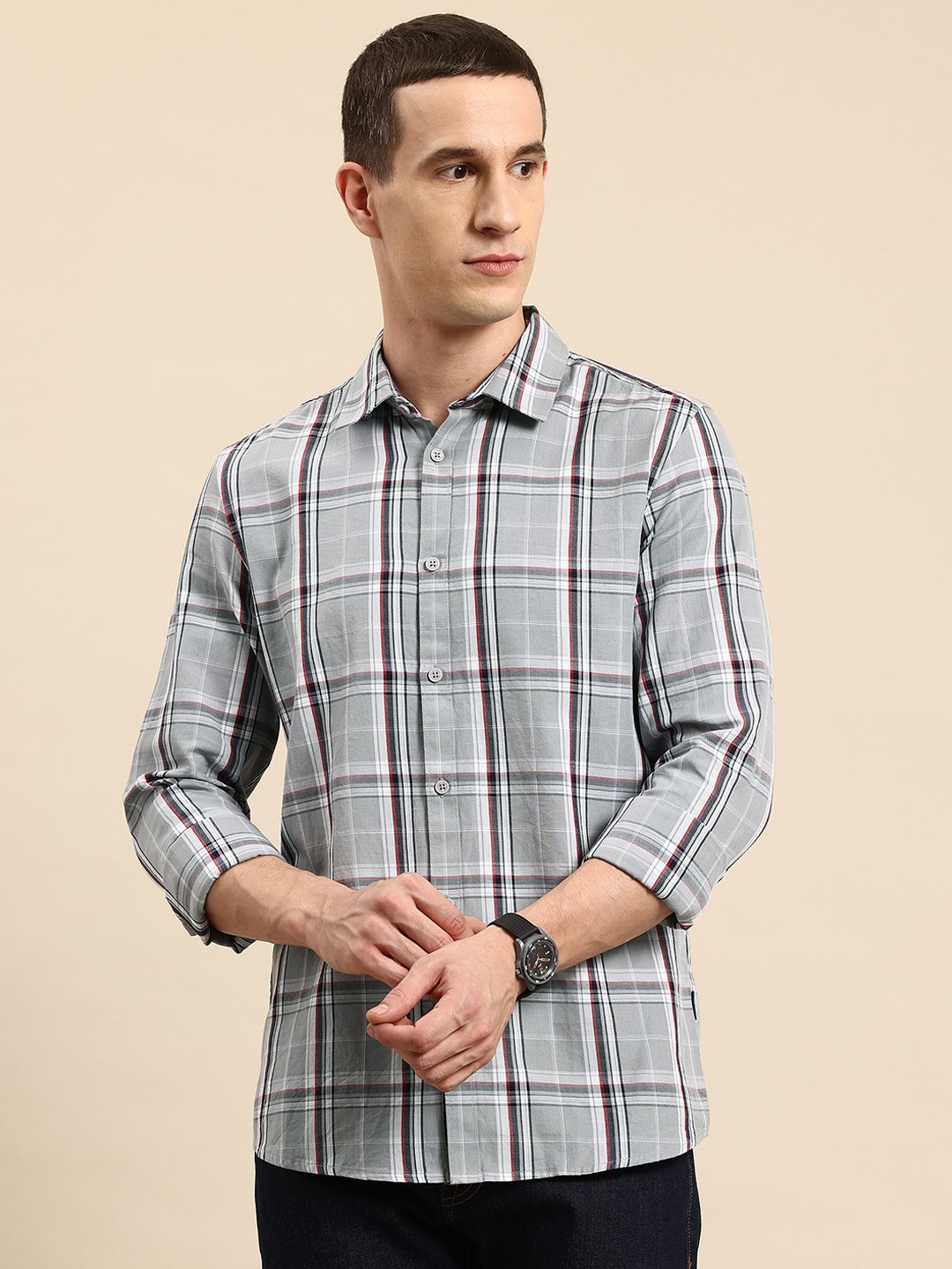 Being Human Tartan Checked Pure Cotton Shirt