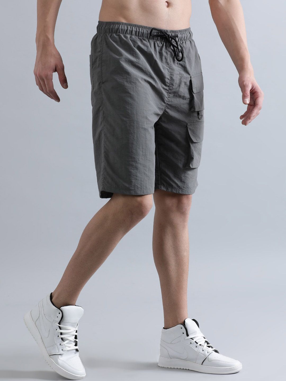 Bene Kleed Men Crushed Nylon Cargo Shorts