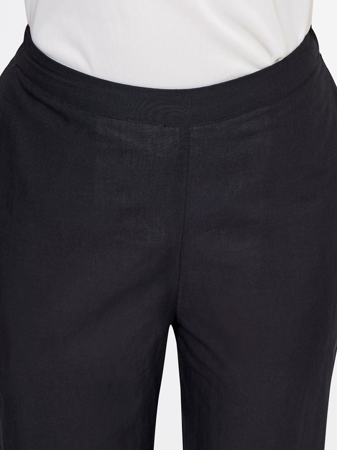 Global Desi Women Black Straight Fit Culottes Trousers