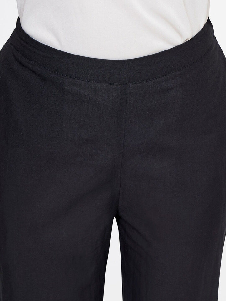 Global Desi Women Black Straight Fit Culottes Trousers