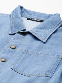SASSAFRAS Blue Denim Belted Jumpsuit