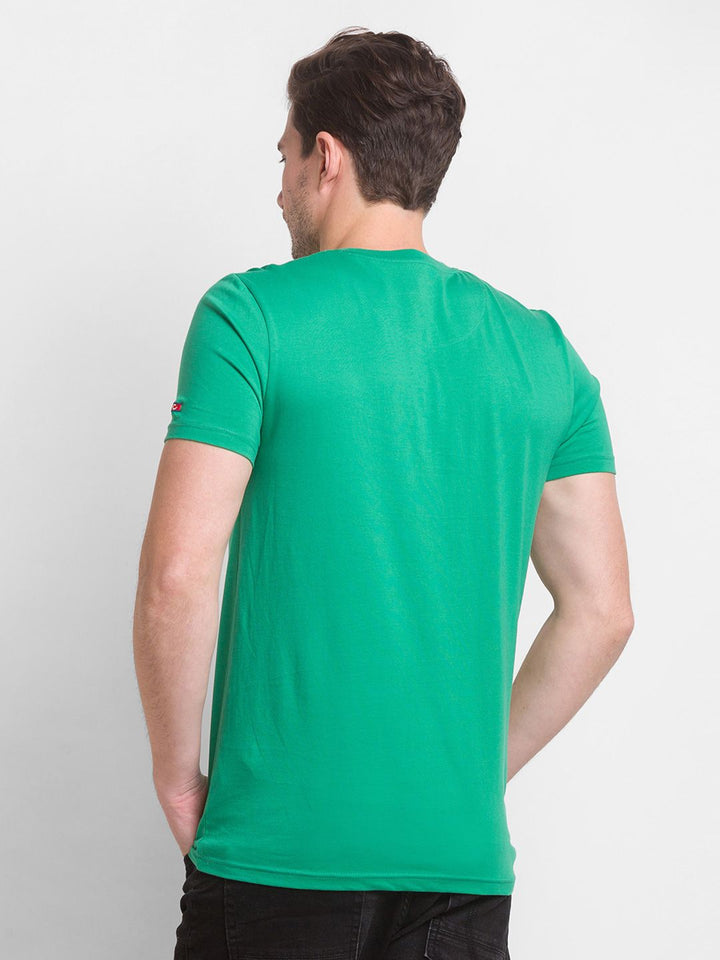 Being Human Men Green Typography Printed Cotton T-shirt