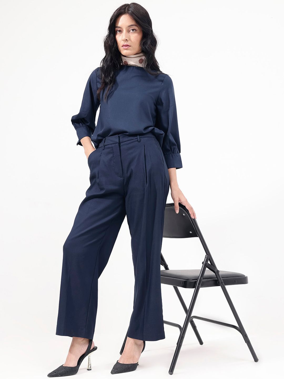 RAREISM Comfort Straight Fit High-Rise Pleated Trousers