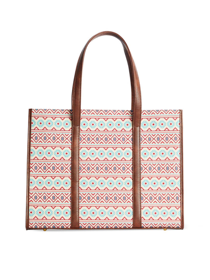 TEAL BY CHUMBAK Floral Printed Structured Handheld Bag