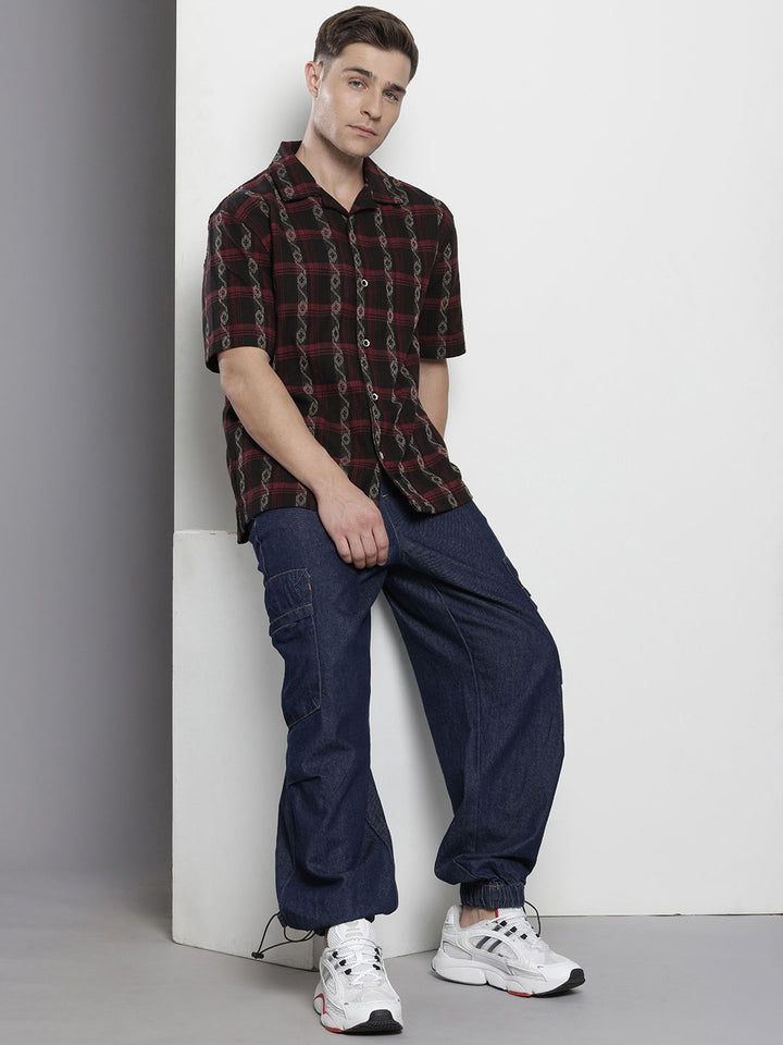 The Indian Garage Co Men Relaxed Fit Striped Resort Wear Shirt