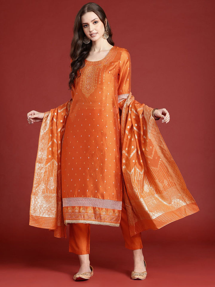 Anouk Ethnic Motifs Print Gotta Patti Kurta Set