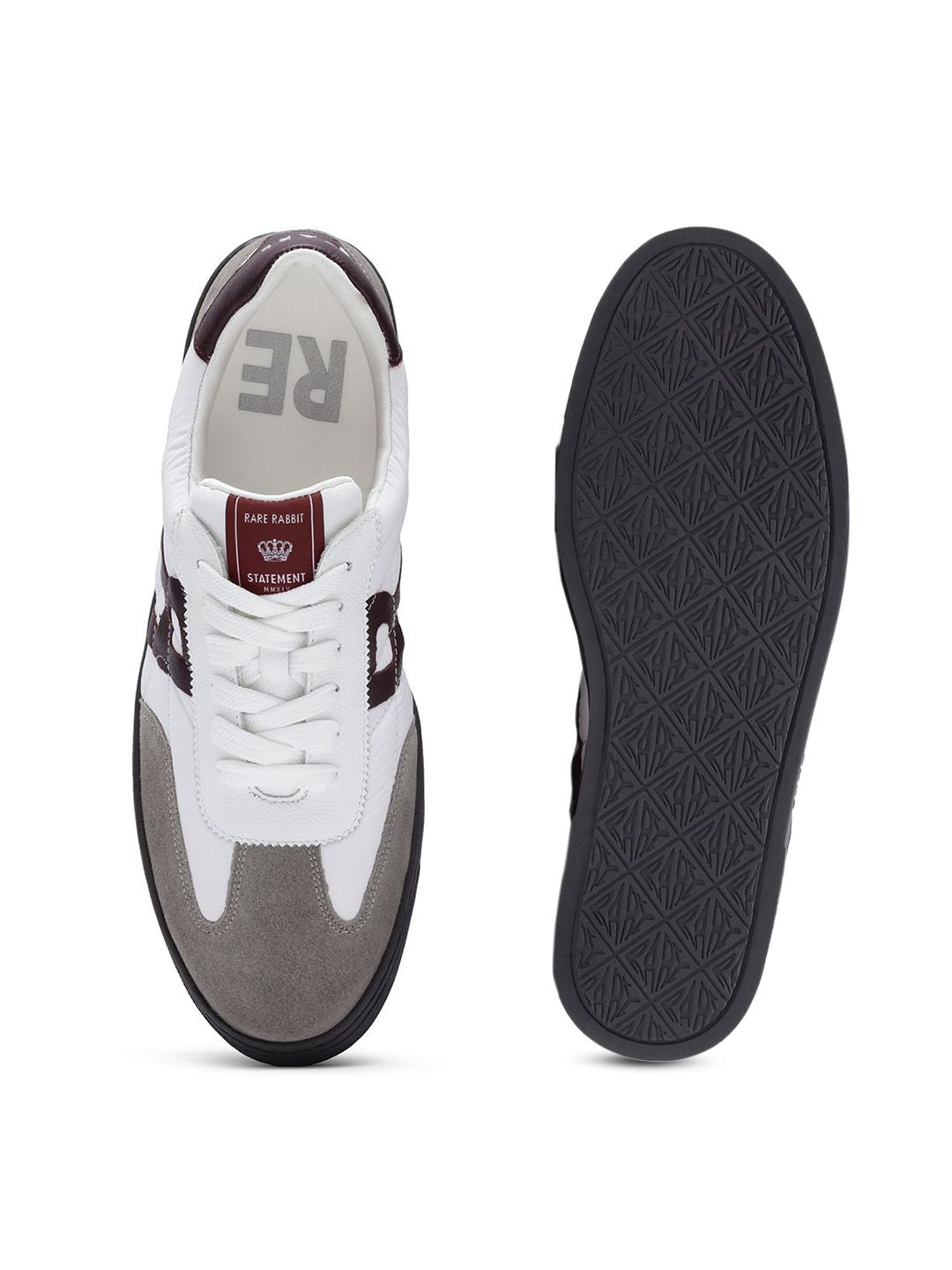 RARE RABBIT Men ATLAS White Leather Sneakers