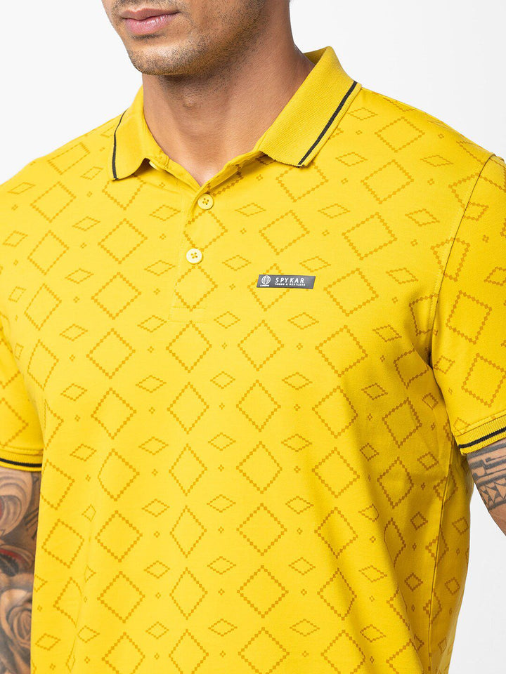 SPYKAR Men Printed Polo Collar Slim Fit T-shirt
