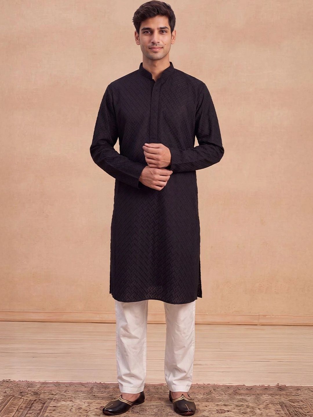 House of Chikankari Men Cotton Embroidered Kurta