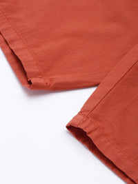 The Indian Garage Co Men Rust Slim Fit Cotton Chino Shorts