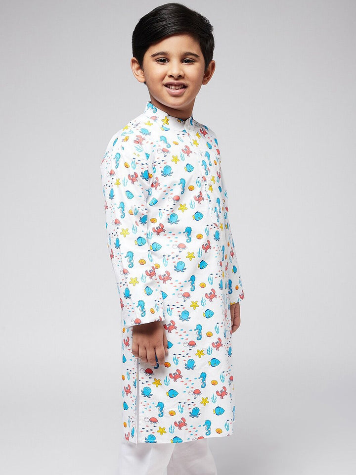 SOJANYA Boys Multicolored Printed Kurta
