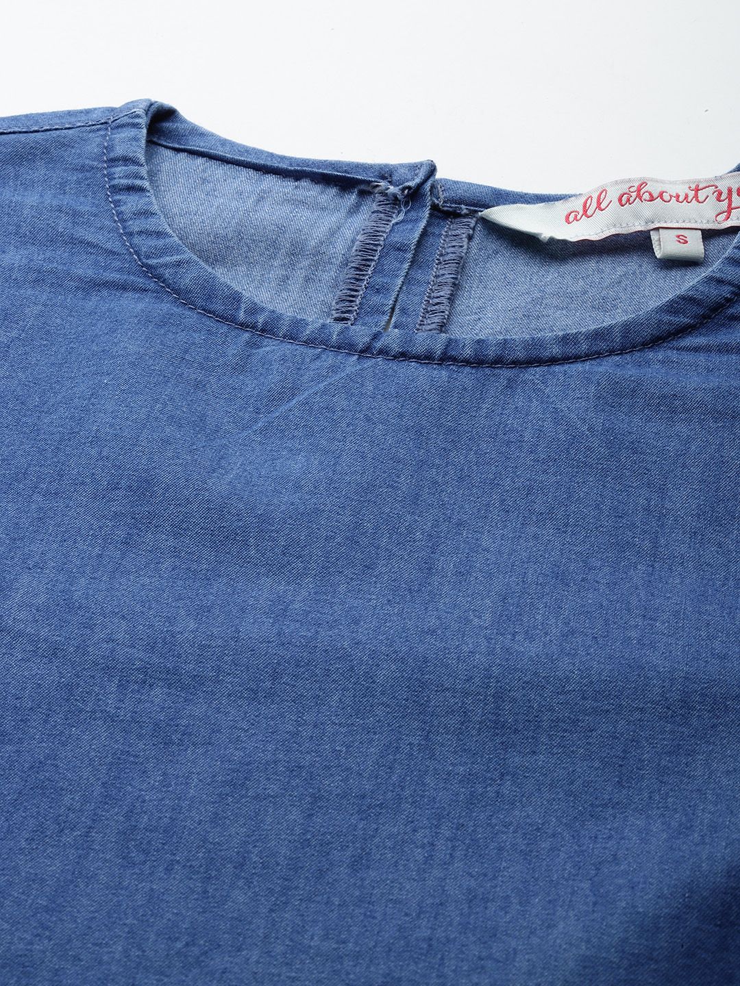 all about you Flared Tiered Sleeves Chambray Top