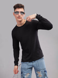 ADRO Men Solid Round Neck T-shirt