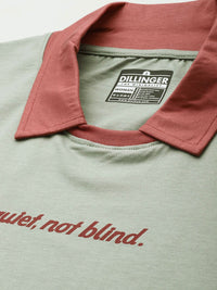 DILLINGER Typography Printed Polo Collar Oversized Pure Cotton T-shirt