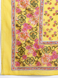 Indo Era Floral Printed Empire Gotta Patti Pure Cotton Kurta With Trousers & Dupatta
