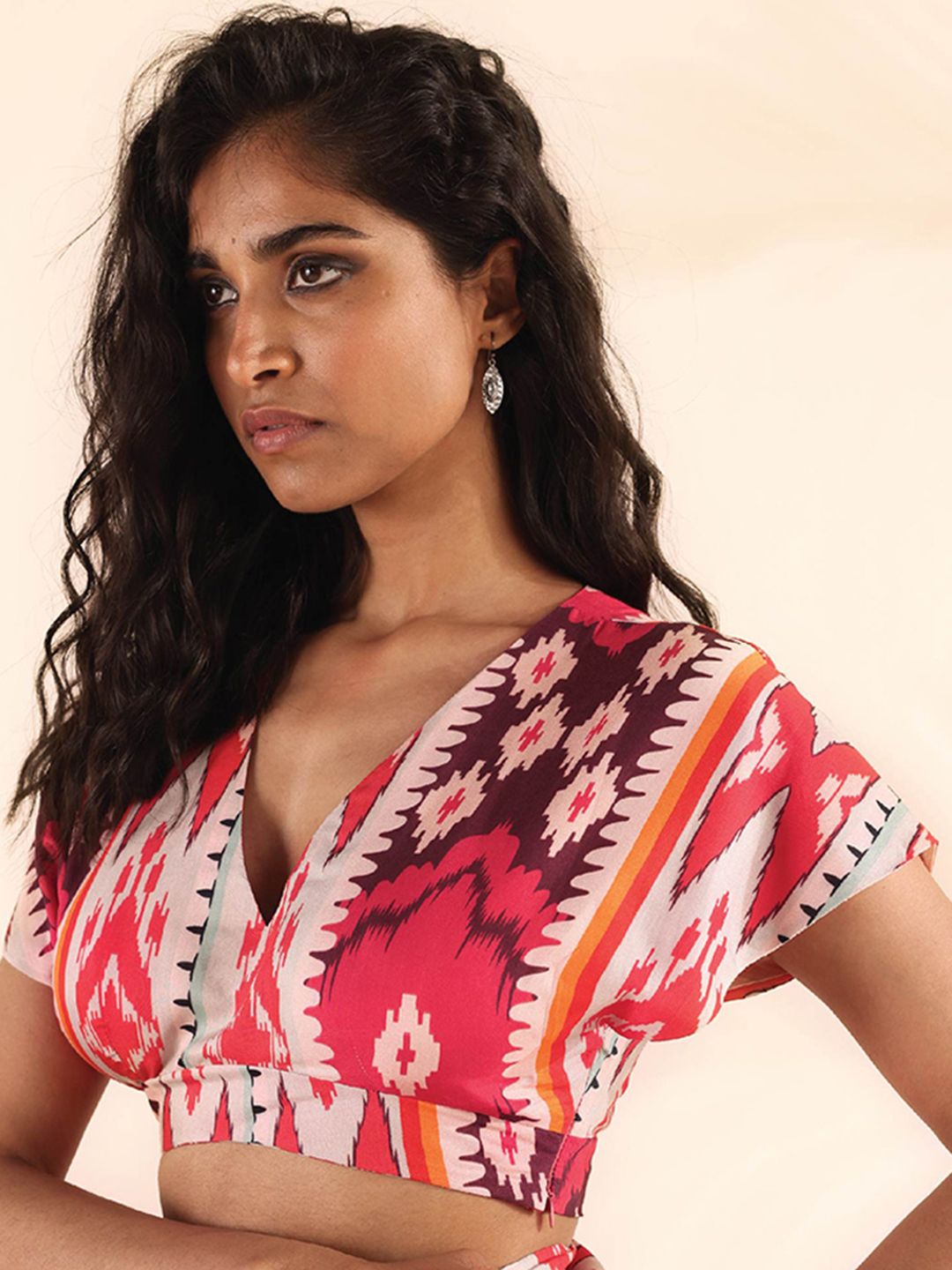 trueBrowns Printed Saree Blouse