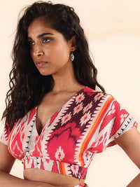 trueBrowns Printed Saree Blouse