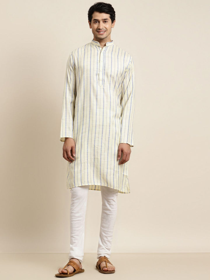 Anug by SOJANYA Kurta Belang Kuning & Biru Lelaki