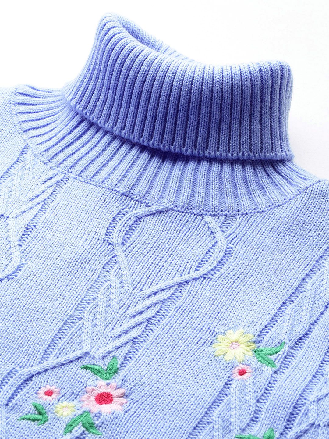 DressBerry Women Floral Pullover with Embroidered Detail