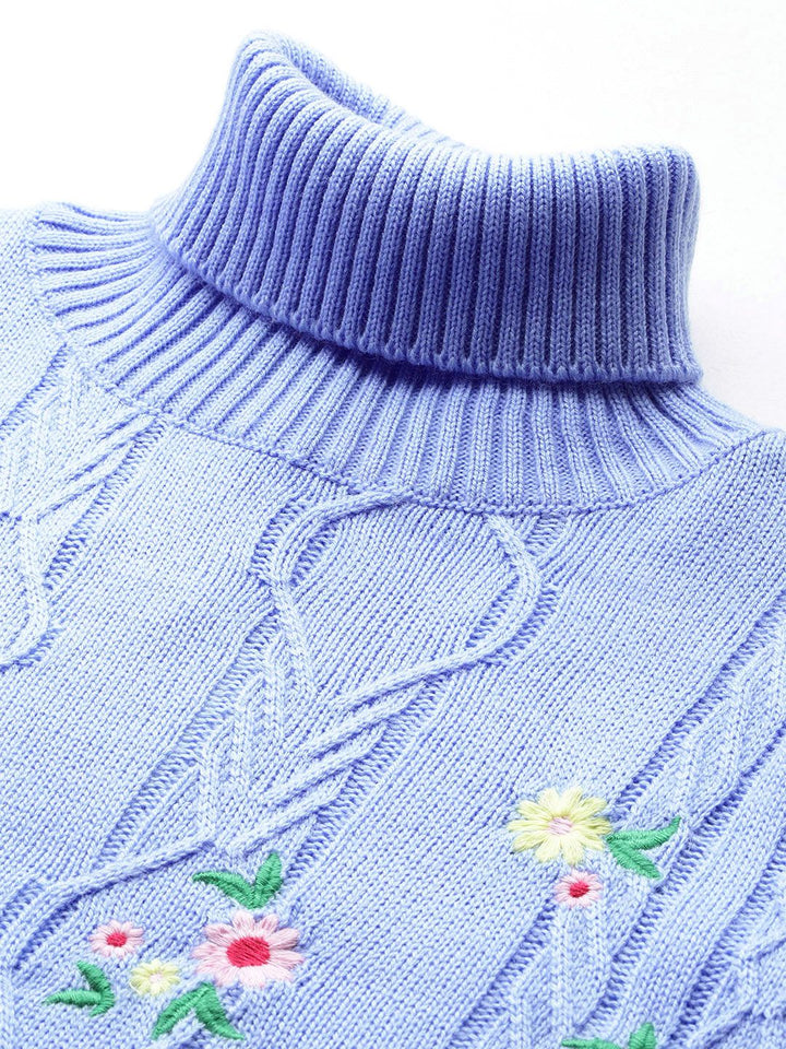 DressBerry Women Floral Pullover with Embroidered Detail