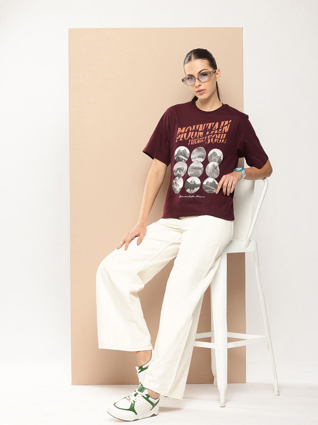 Difference of Opinion Printed Oversized Pure Cotton T-shirt
