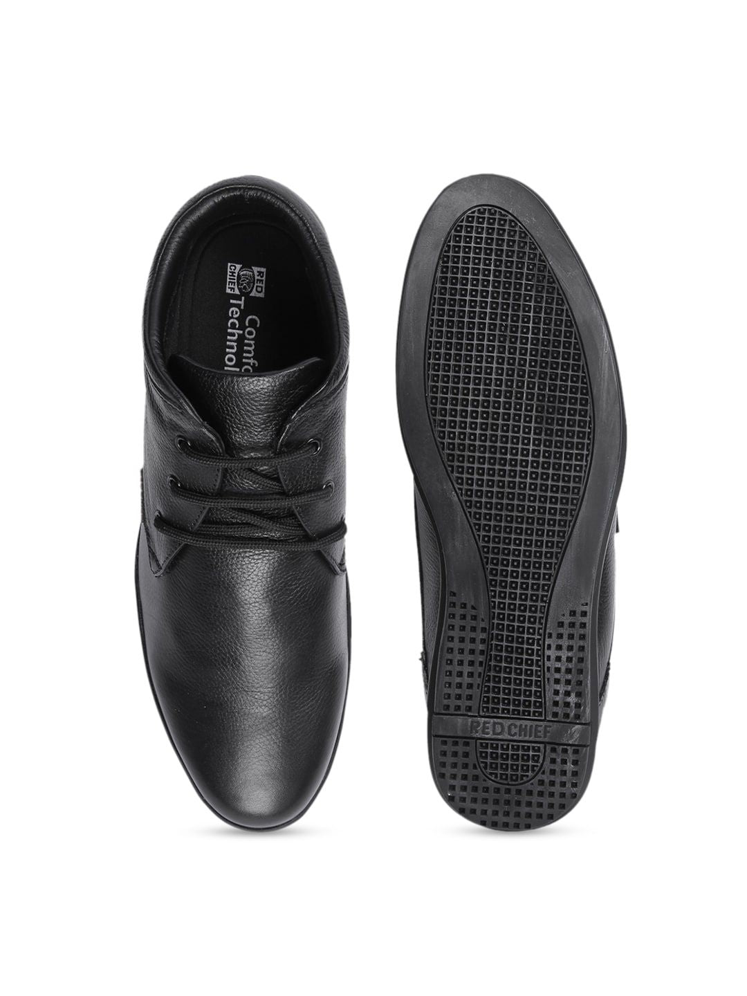 Red Chief Men Black Leather Formal Derby