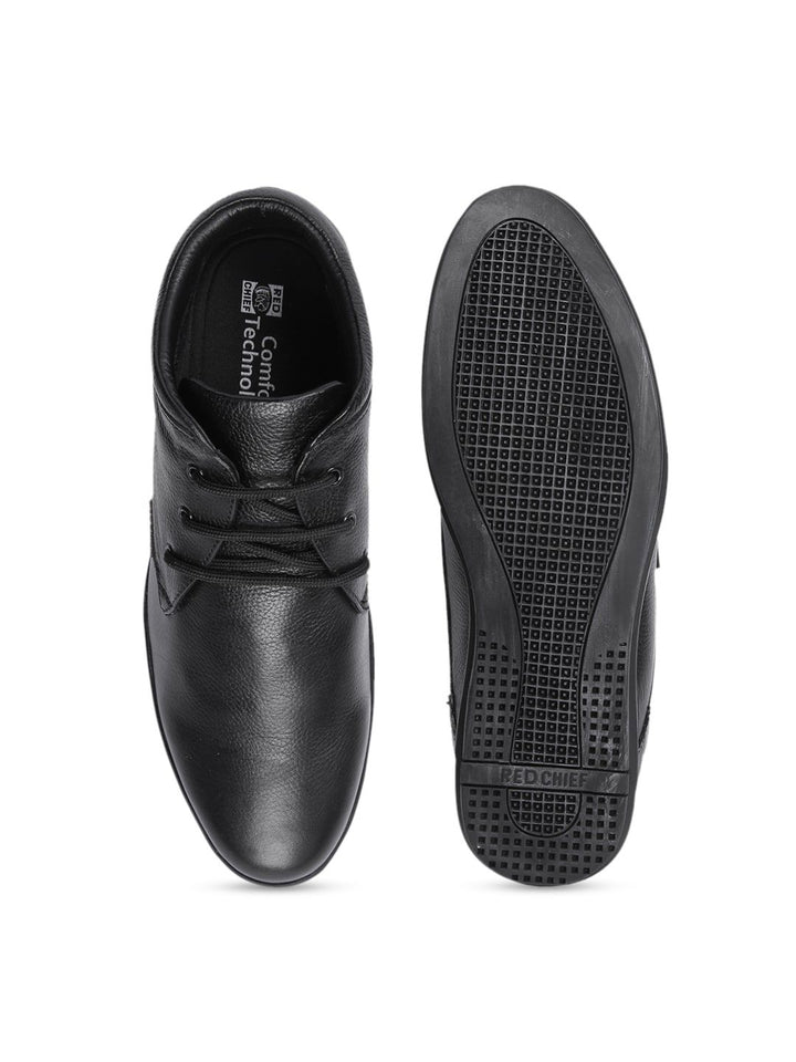 Red Chief Men Black Leather Formal Derby