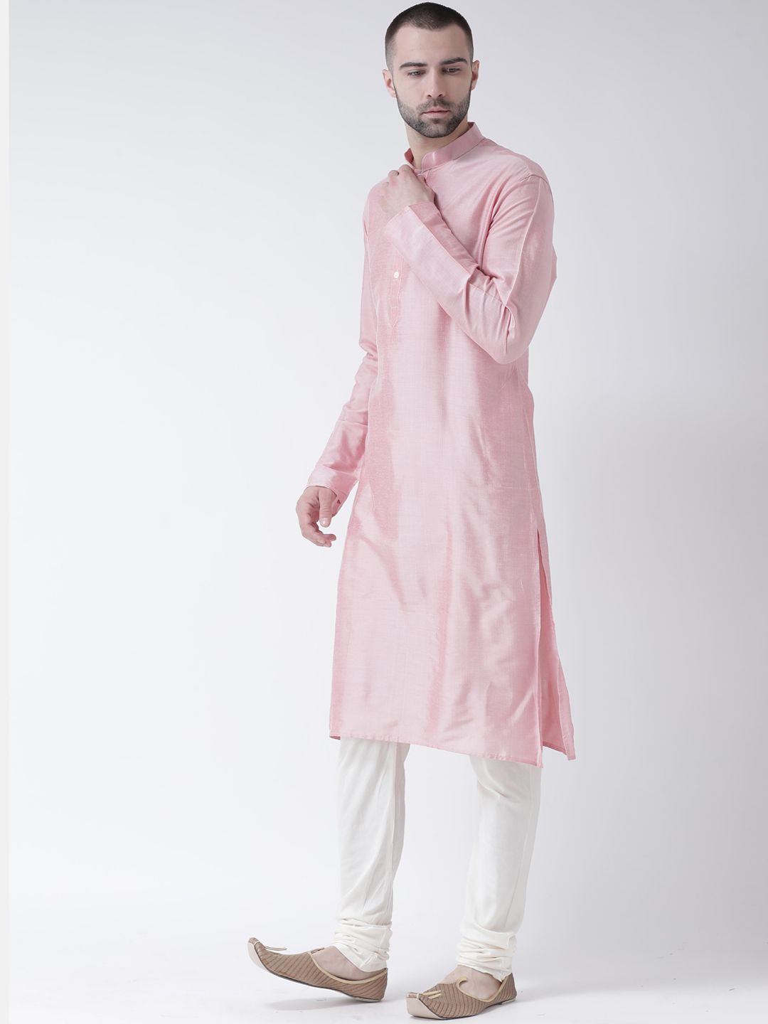 KeSah lelaki merah jambu pepejal lurus kurta