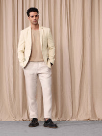 Mr.Bowerbird Self Design Textured Tailored Fit Single Breasted Casual Blazer