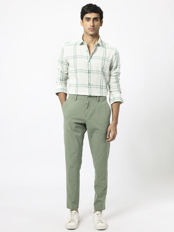 RARE RABBIT Men Solan Slim Fit Tartan Checked Cotton Shirt