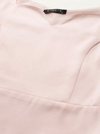 Street 9 Peach Puff Sleeves Regular Crop Top