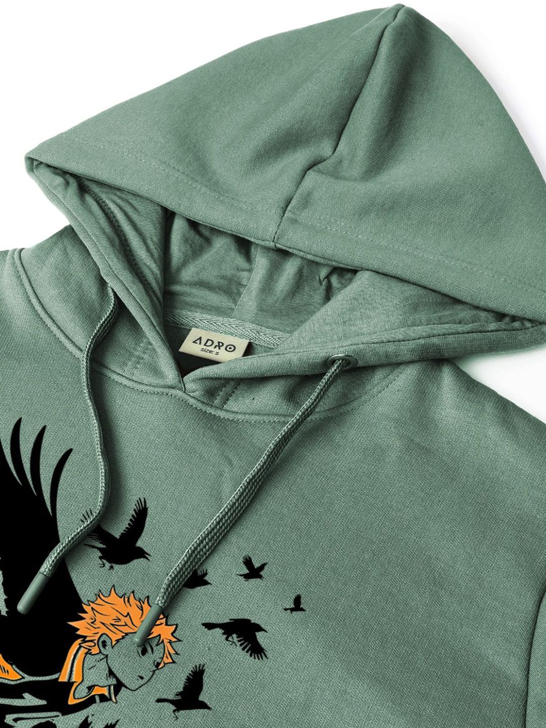 ADRO Men Printed Alphanumeric Hooded Pullover Sweatshirt
