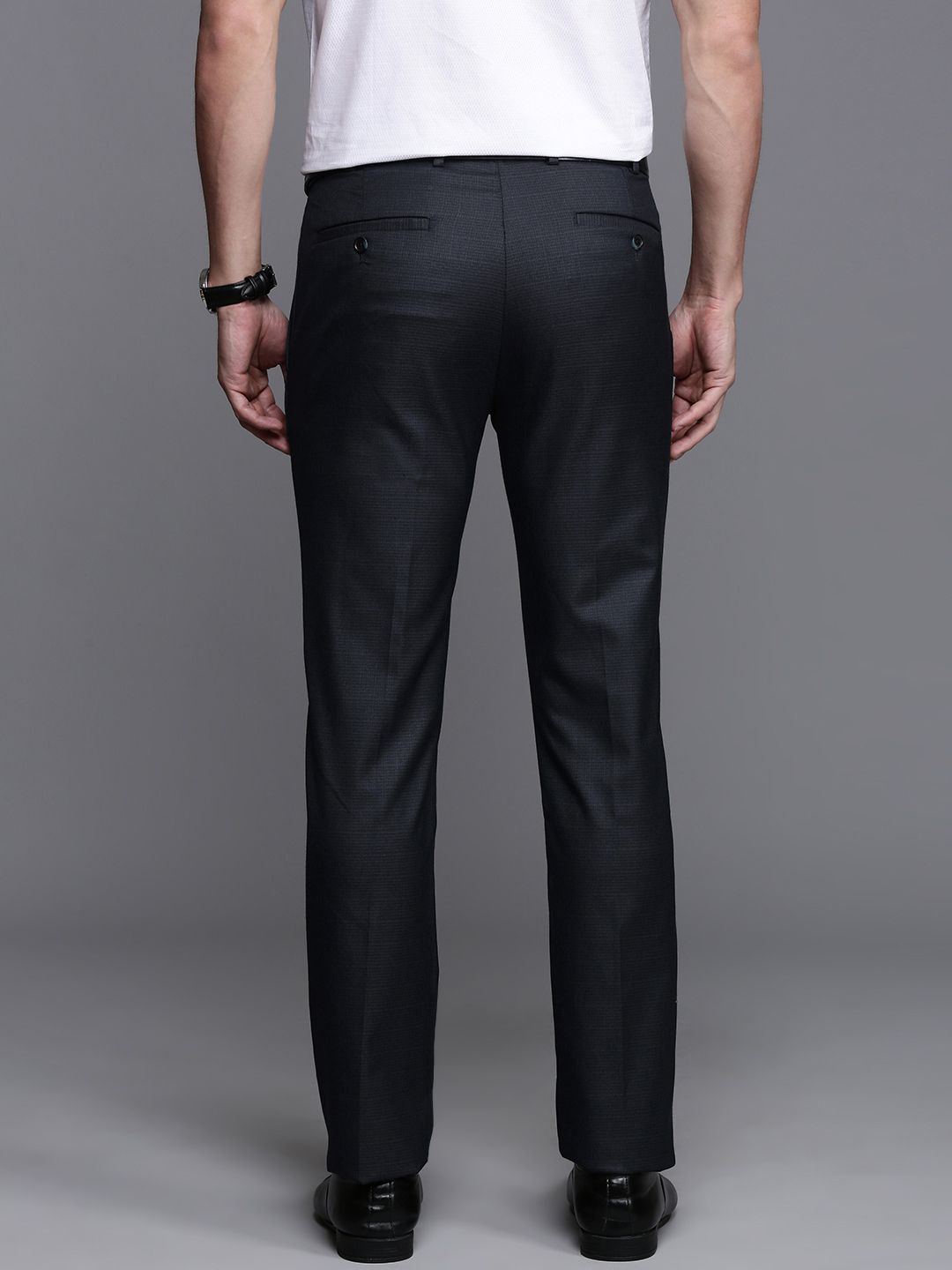 Raymond Men Checked Slim Fit Formal Trousers