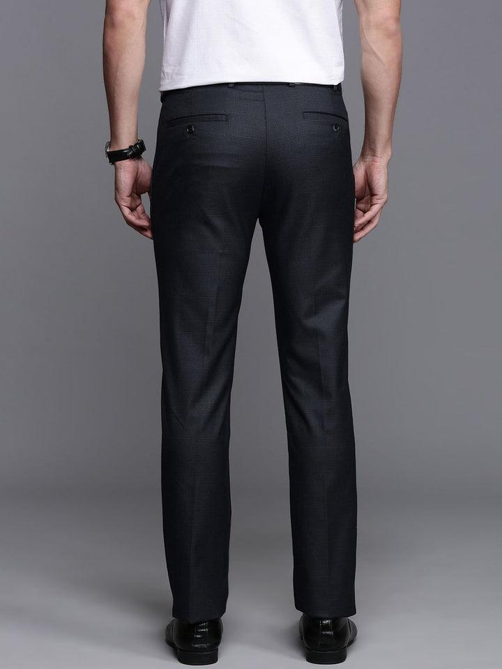 Raymond Men Checked Slim Fit Formal Trousers