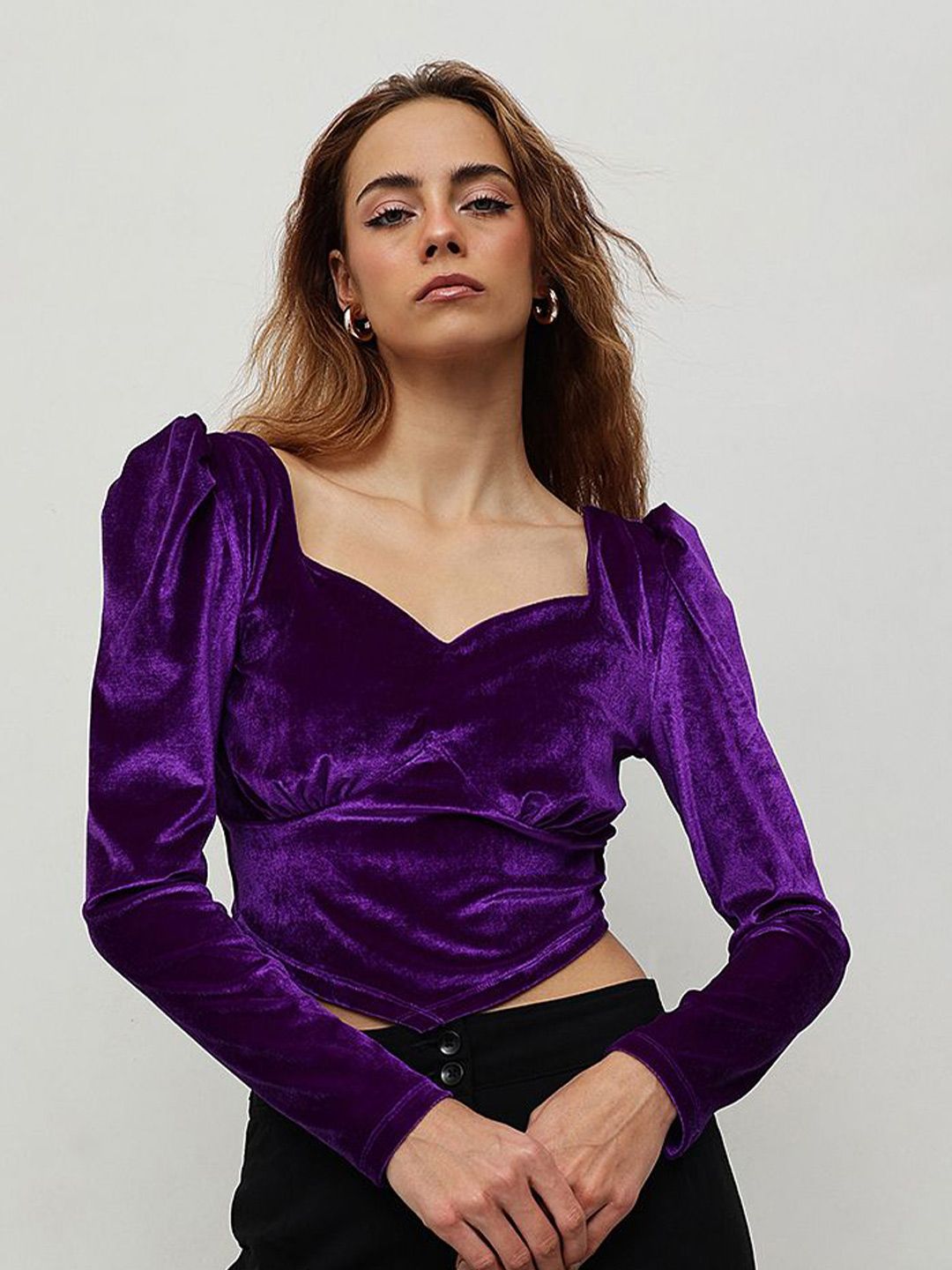 STREET 9 Velvet Crop Top